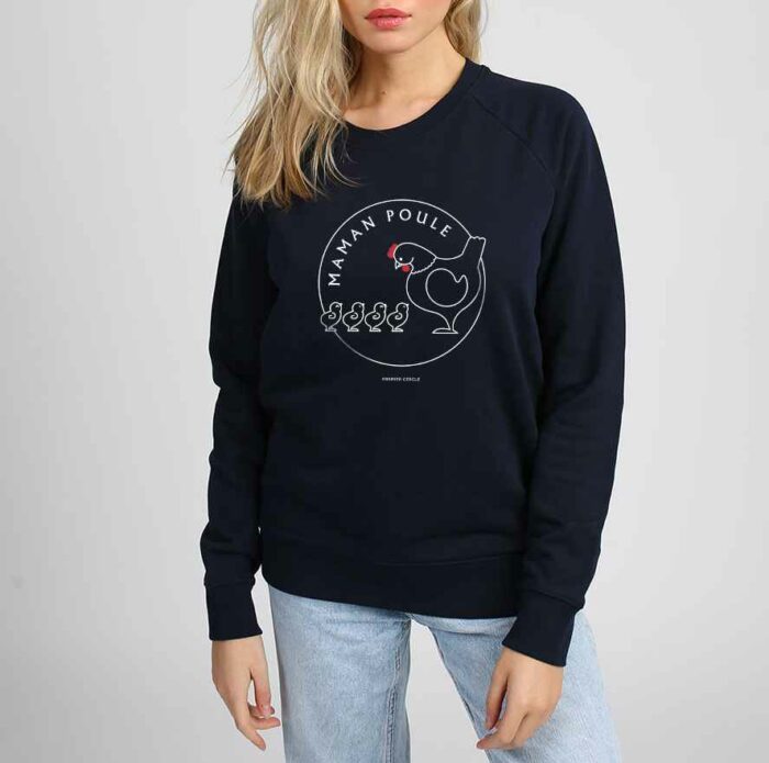 sweat-maman-poule-4poussins-navy