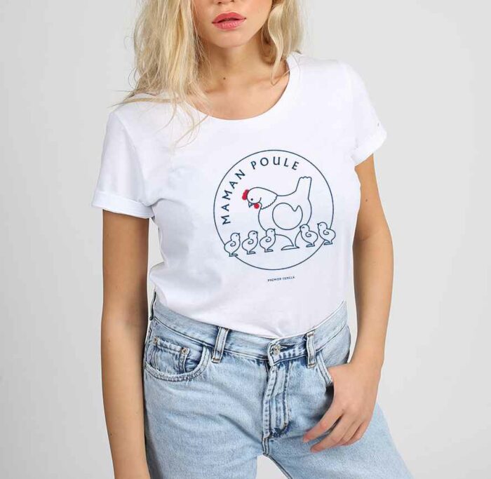 tshirt-maman-poule-5poussins-blanc